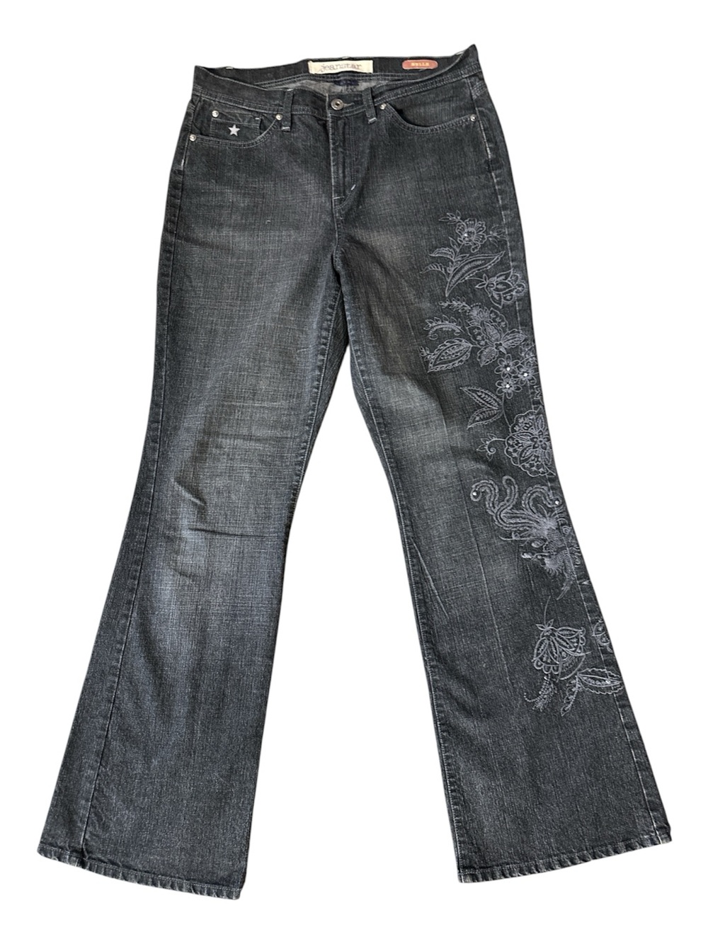 Jeanstar Y2K Vintage Embroidered Black Women’s Bootcut Jeans. 32” Waist 31” I